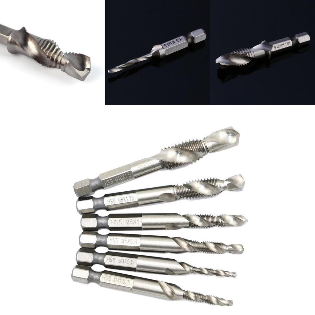 Premium Quality Hex Shank Titanium Plated Screw Thread Drill Bits Set Compound Tap Tool
