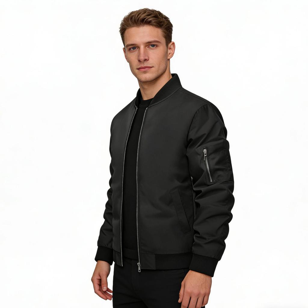 Men's Classic American Bomber Jacket! Baseball Collar with Utility Pockets, Loose-Fit Jacket, Multi-Color Windproof Versatile Top for Spring/Autumn