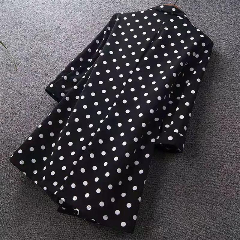 Summer Women Blazer Polka Dots Thin Jacket Office Lady Suit Coat Professional Wear Casual Jackets Blazers