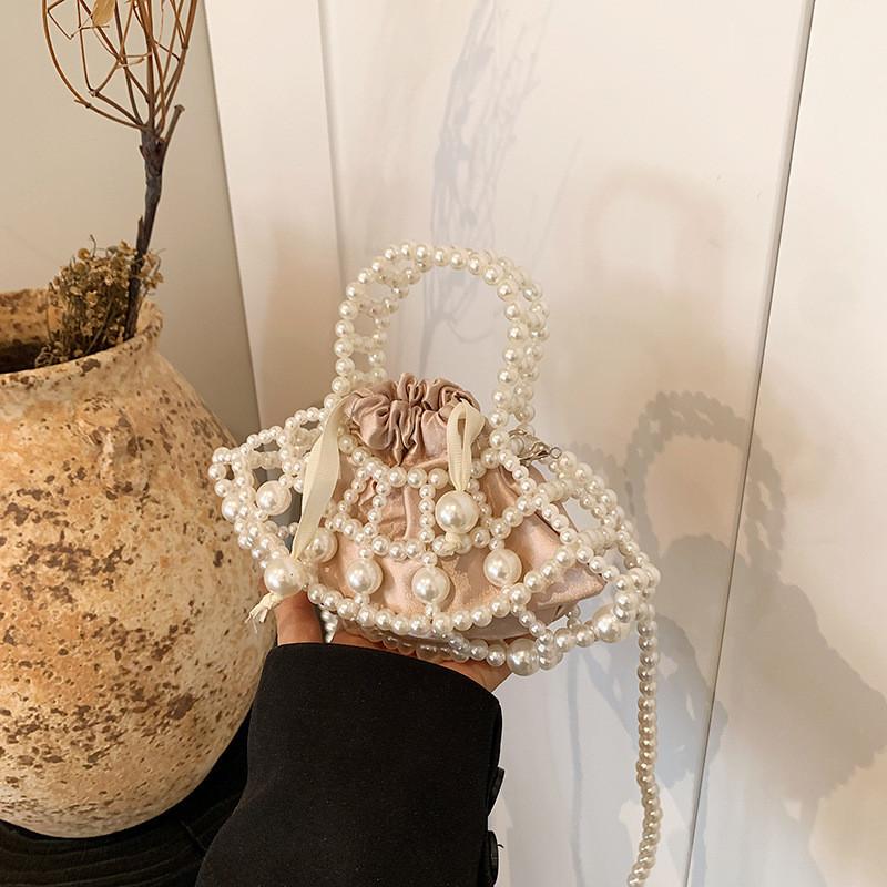 Stylish Pearl Shoulder Bag For Girls And Boys With Unique Fan Shape Design