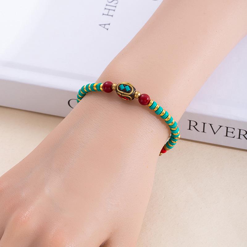 Tibetan-Inspired Retro Beaded Bracelet: Exquisite Handmade Ethnic Jewelry for Women