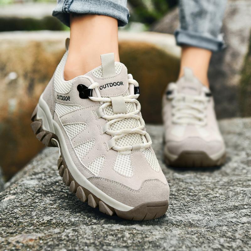 Mesh Couple's Hiking Shoes Women Anti-slip Casual Sports Shoes Men's Outdoor Sneakers for Trekking Climbing Wear-resistant Breathable