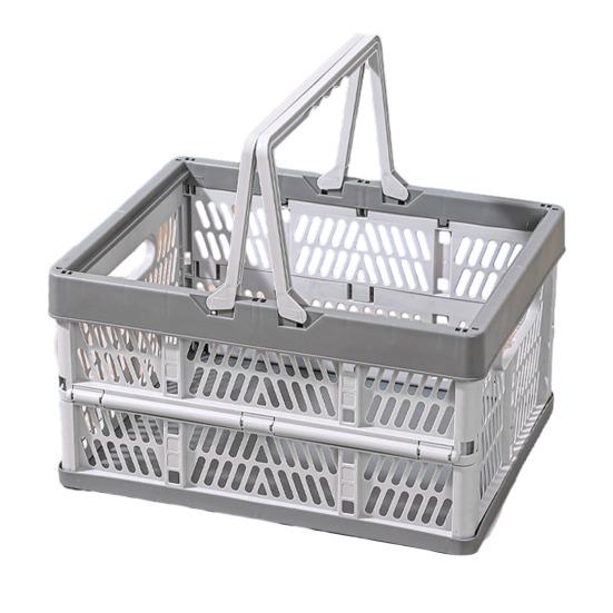 Inklapbare Opbergkrat Plastic Opvouwbare Opbergmand Grote Capaciteit Stapelbare Krat met Handvatten voor Kantoor Slaapkamer Keuken Speelkamer