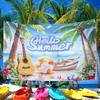 Lifebuoy Hello Summer Beach Backdrop Coconut Tree Party Hanging Banner  Summer Holiday