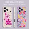 Pink Cartoon Floral Lanyard Case For iPhone 17 Pro Max iPhone 16 15 14 13 Pro Max 11 16E 17E Soft Silicone Phone Back Cover
