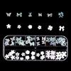 Accessories Multi Shaped White Flower Nail Art Charms Jelly Bear Shape Nail Art Rhinestones Kit