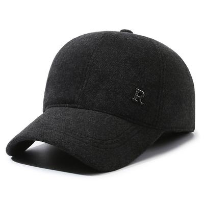 Men's Baseball Cap Winter Outdoor Windproof Grandpa Ear Protector Woolen Plush Thickened Cap Cotton Cap