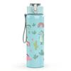 1PC Pastel Dino Cactus Pattern 750ml Color Plastic Sports Water Bottle Leakproof Flip Straw Lid Suitable for Sports Office Home Use