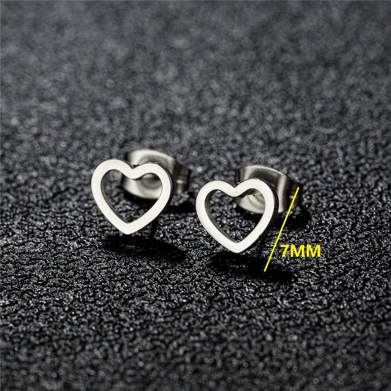 Golden Minimalist Stainless Steel Stud Earrings for Women Circle Hexagon Cross Square Cup Earings Piercing Jewelry Gifts