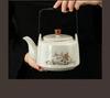 Ru Ware Teapot Kung Fu Tea Set with Lifting Handle – Large Capacity Gift Box for Household or Business Events