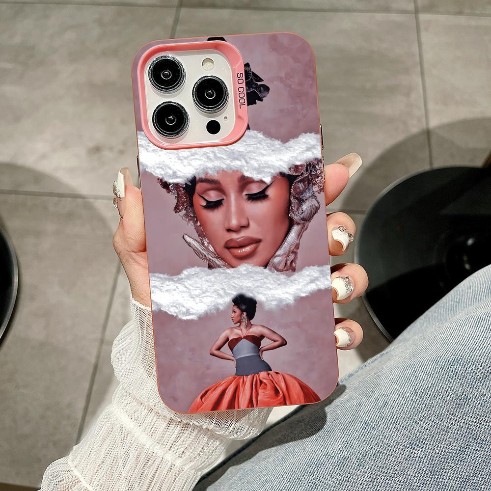 

Cardi B Pink Translucent Mobile Phone Case for iPhone 17 16 15 14 13 12 11 X XR XS Air Pro Max Plus Colorful Cover iPhone X