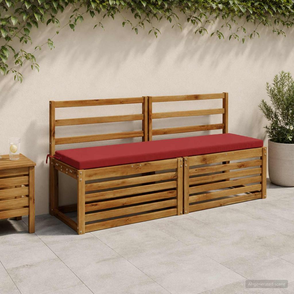 2 Piece Bench Cushions SOEST 2 Pcs. 100percent Polyester Wine Red