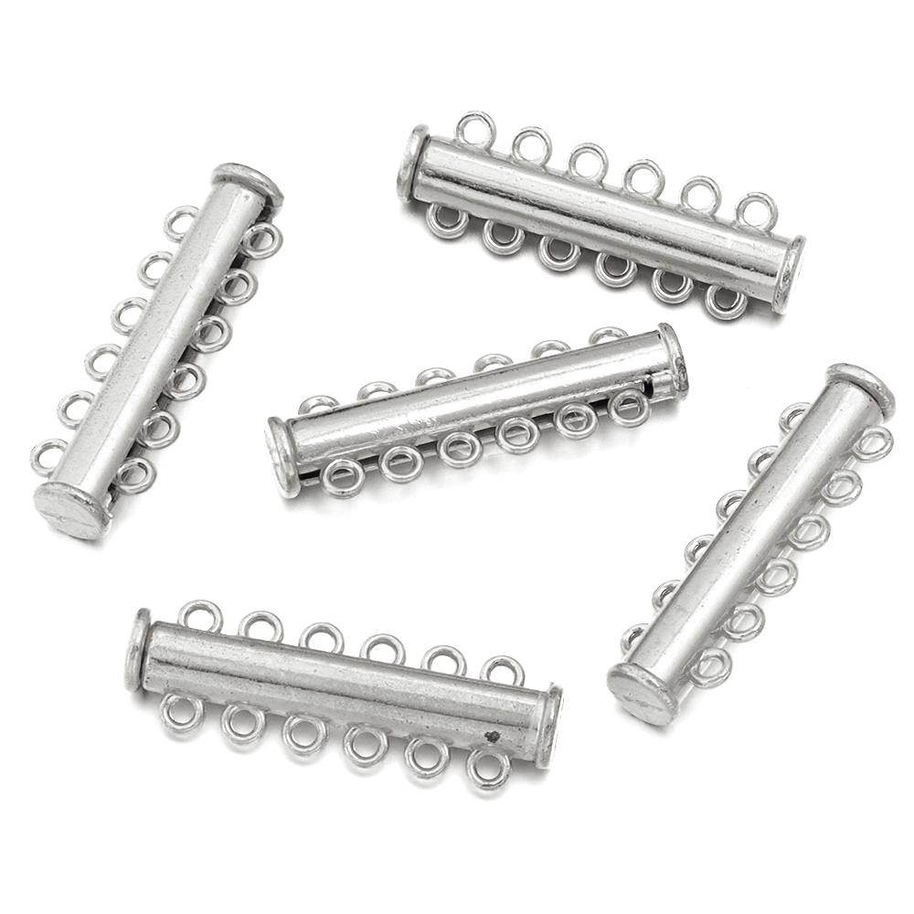 5Pcs 2/3/4/5/6/8 Holes Strong Magnetic Clasps Slide Tubes Lock Clasp Connectors DIY Bracelet Necklace Buckle Hook Jewelry Making