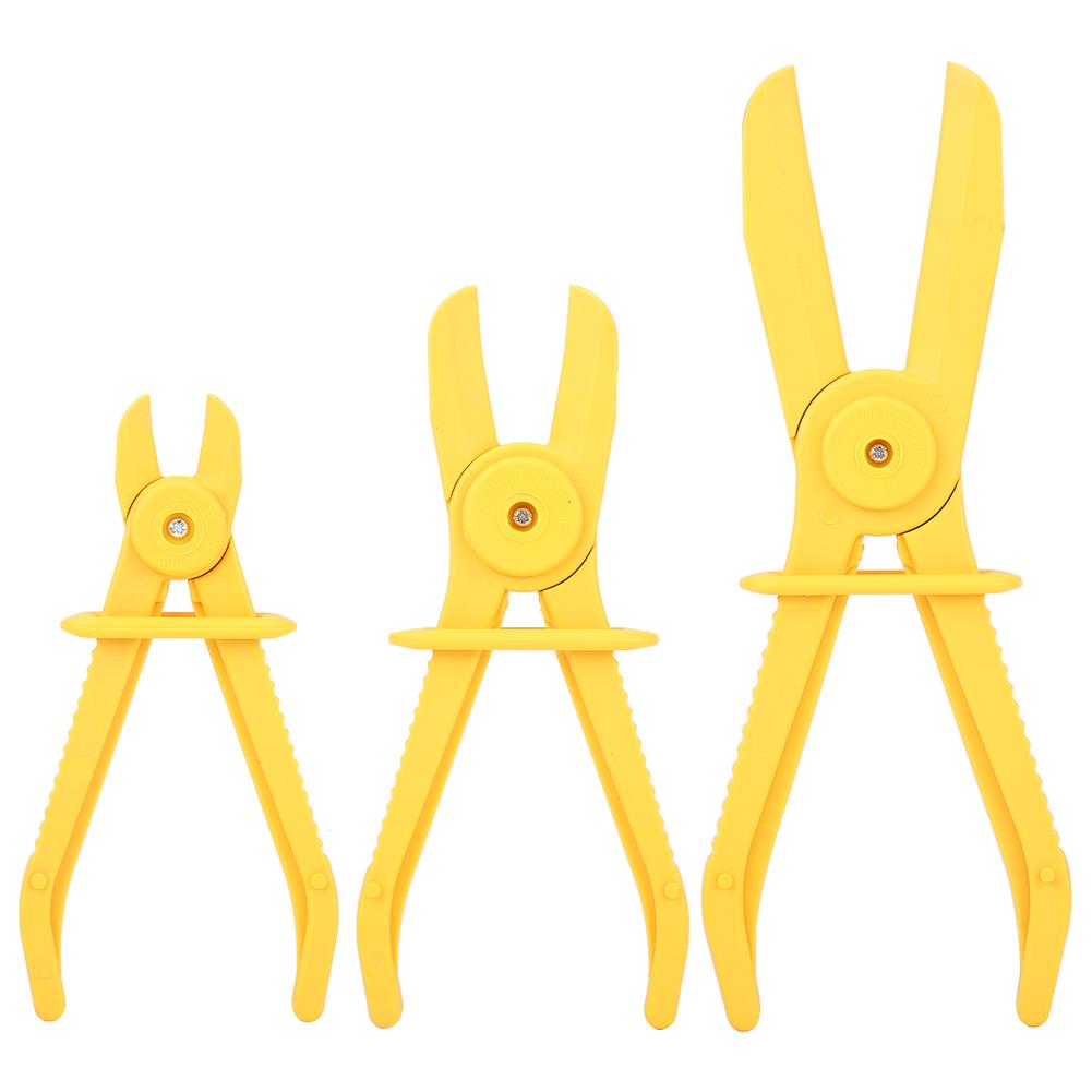 3Pcs Plastic Flexible Hose Clamp Tool Set Brake Fuel Water Line Clamps Plier Kit Blue