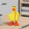 Outdoor Garden Decor Funny Middle Finger Duck Resin Figurine, Hand-Painted Cheeky Statue, Weatherproof Indoor Niche Landscaping Statue for Desk