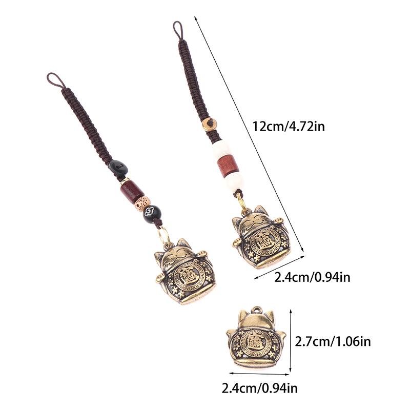 

1 шт., винтажный плетеный брелок с милым котом Lucky Cat, автомобильный орнамент, автомобильный кулон, автомобильные аксессуары, кольца для ключей Lucky