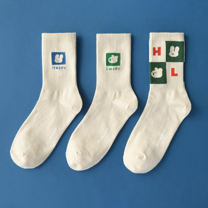 Monosocks Happy & Lucky Ivory 3 types 02. Lucky