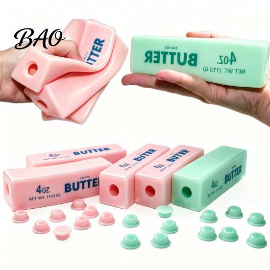 Fillable Butter Stick Toy DIY Stress Relief Toy, Hollow Skin Squeeze with Stopper, Empty Bar for Teens Adults