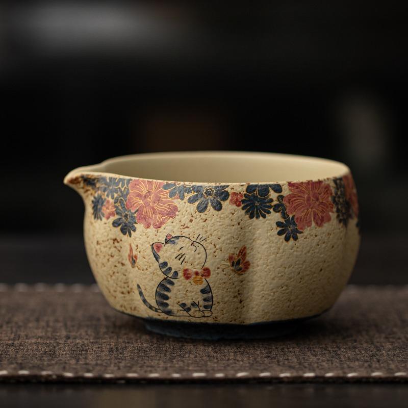 Firestone Red Tea Bowl with Pouring Spout, Japanese Tea Ceremony Chawan 550ml