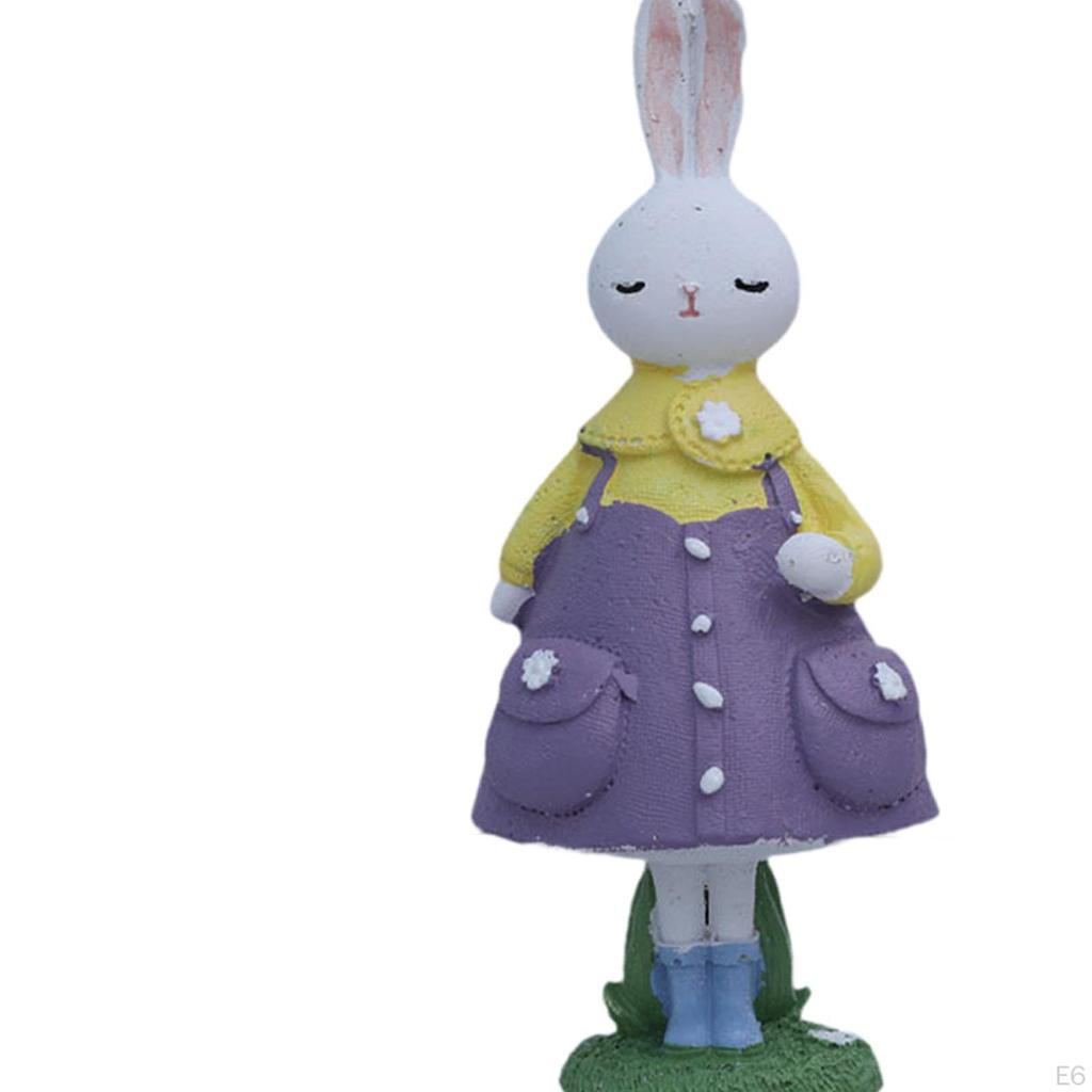 Easter Bunny Figurine Sculpture Decorative Fine Workmanship Decoration Desktop Ornament for