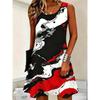 O-Neck Loose Camo Pattern Casual Sports Women Mini Dresses Summer Sleeveless 3D Printed Street Ladies Dress