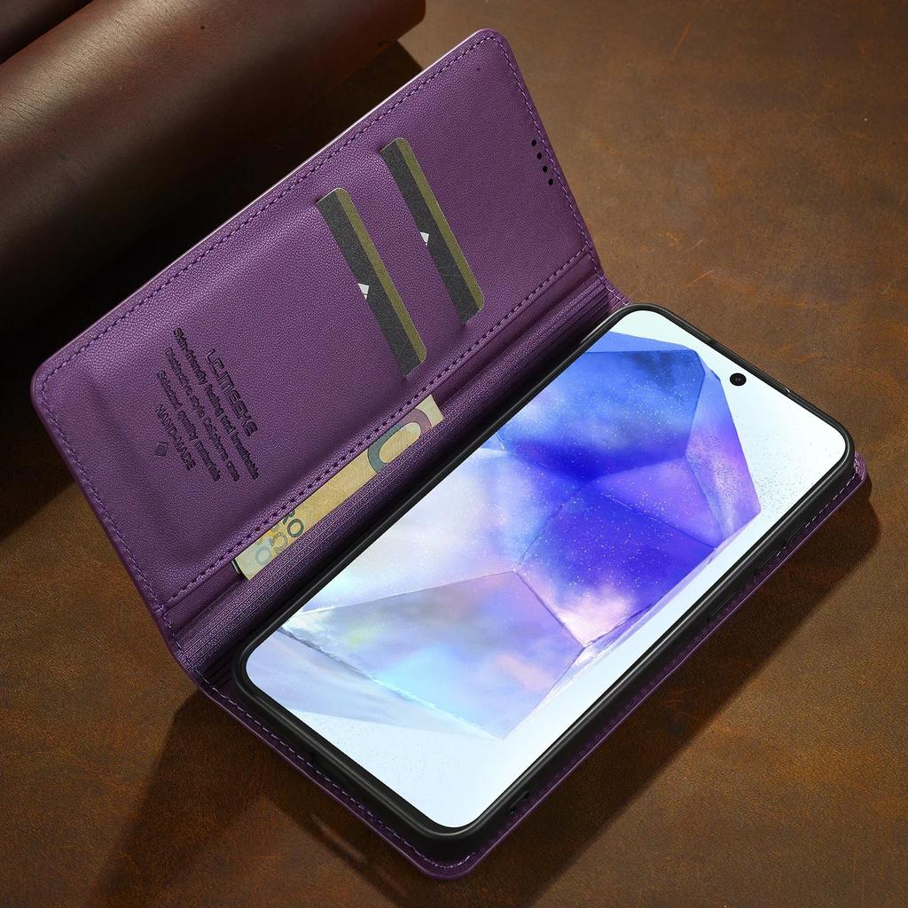 Flip Lederhülle für Samsung Galaxy A15 A35 A55 A14 A34 A54 A56 A16 A36 S25 S24 S23 Ultra S22 S21 Plus S20 FE Handykartenhülle