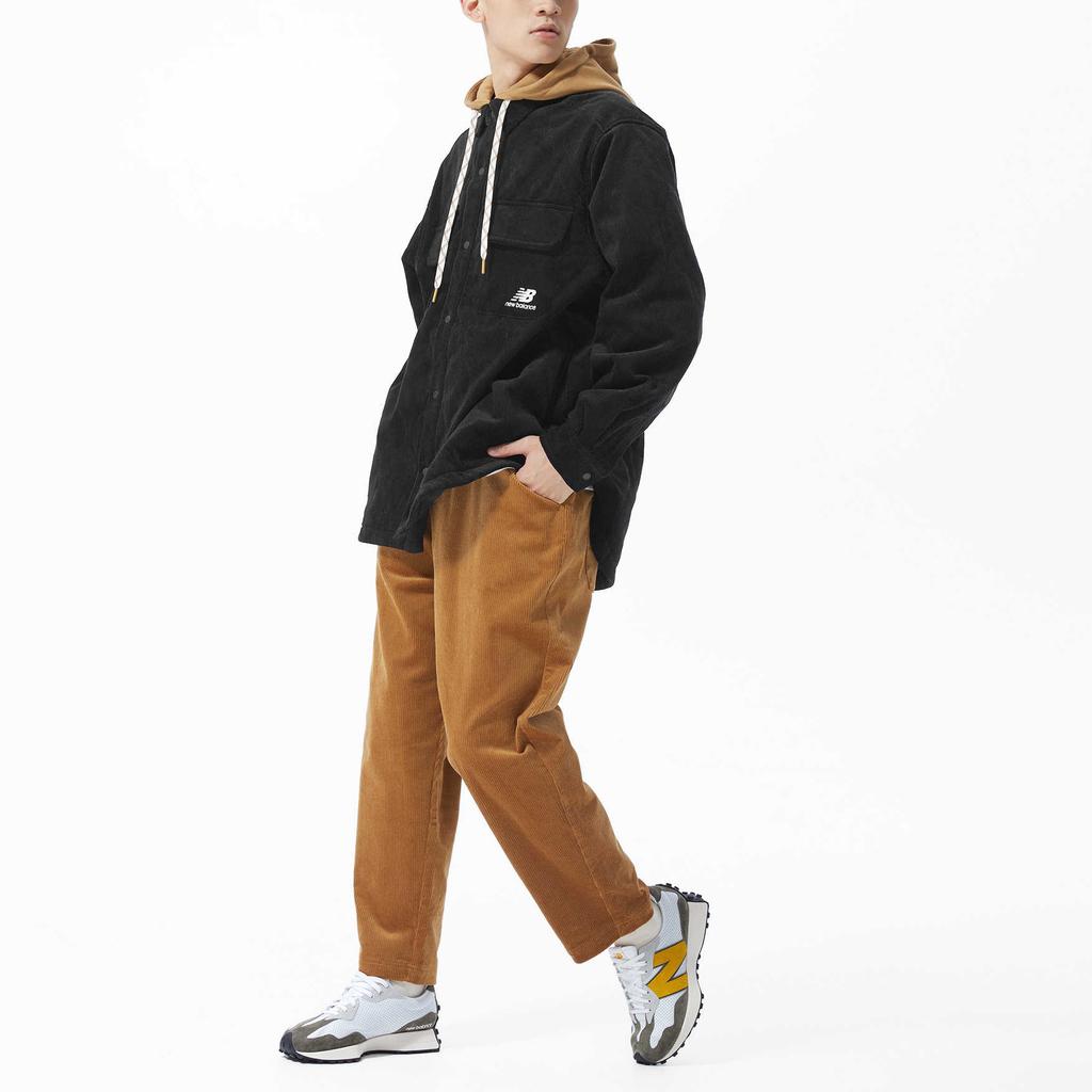 New Balance Pufferjacken Herren Schwarz Mit Kapuze Mittlere Patchwork-Pufferjacke AMJ21352-BK