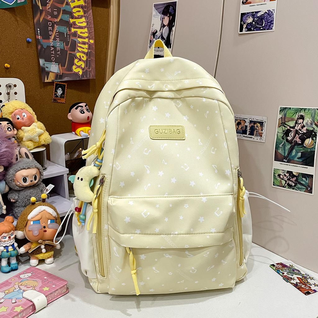 Student Schoolbag Girl Junior High School Large Capacity Cute Graffiti Star Backpack Ins Wind Student High School Backpack