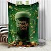 St Patricks Day grönt öl Flanelltryckt filt lämplig för alla årstider lämplig för vardagsrum kontor soffa och resor