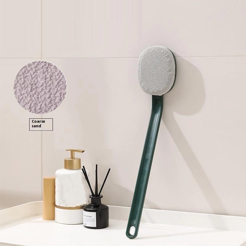 

New Bath Soft Back Scrubber Brush Bath Shower Scrubbing Brush With Handle Exfoliating Scrub Skin Massager Bath Supplies зелений
