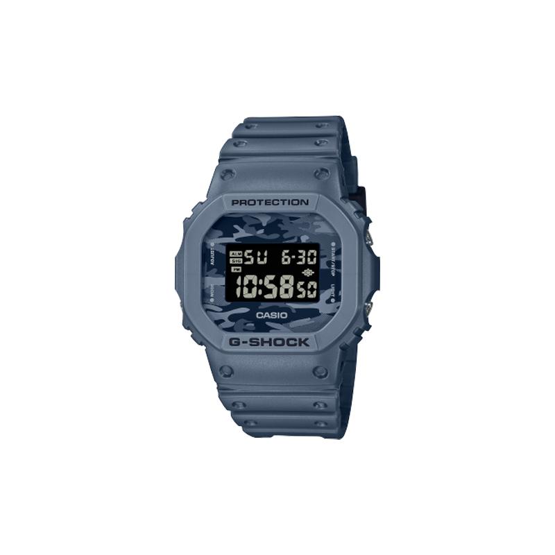 

Casio G-SQUAD series G-SHOCK series Camouflage style dial Retro classic small square sports dual display waterproof watch Quartz DW-5600CA-2PR синий