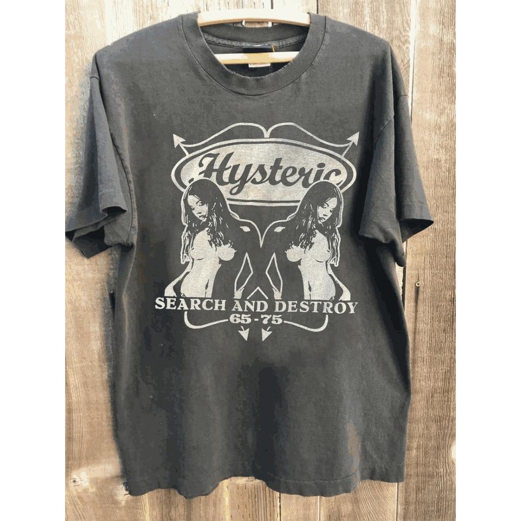 Hot Sale Hysterical Glamour Search Destroy Graphic Print Japan Archives 2000s T-Shirt Men Women Summer New Tee Loose Oversized Cotton Oversized Top