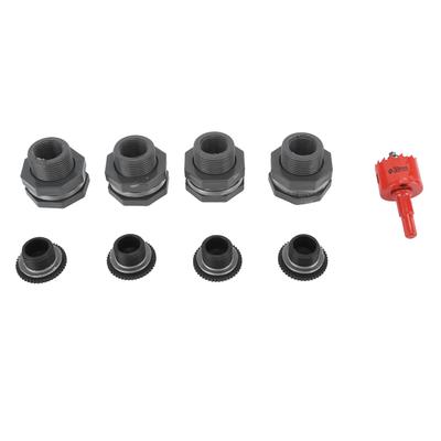 3 4 Zoll Regenfass Schottverschraubungs-Set mit Stopfen Lochsägenwerkzeug PVC Zapfhahnanschluss-Set für Regenfässer Wasser