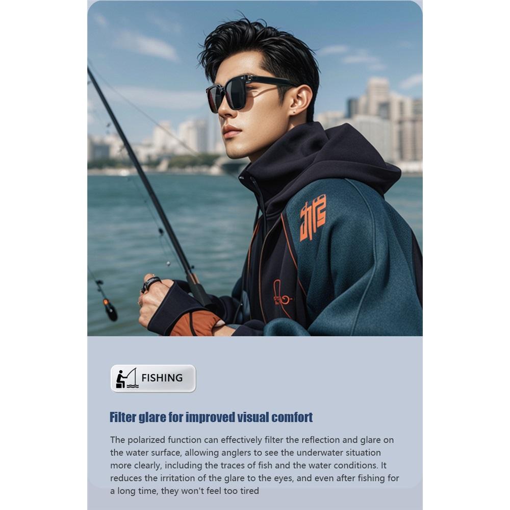 Smarte Bluetooth-Audiobrille, Musik hören und hochauflösende Anrufe führen, polarisierende Anti-UV-Gläser, bequeme Sonnenbrille