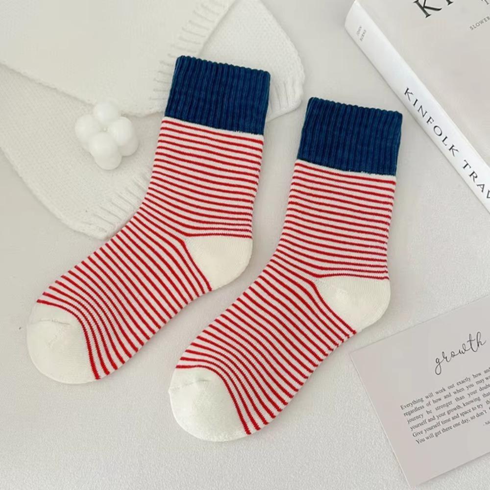 

Breathable Striped Print Socks Middle Tube Mid-tube Stockings New Snow Boot Socks Winter Style 3