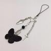 Black Punk Y2K Phone Pendant Chain Cool Girl Sweet Pink Beaded Charm With Cross Butterfly Love Accessories For iPhone Camera Bag 1