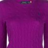 Polo Ralph Lauren FW22 Solid Logo Embroidered Cable Knit Long Sleeve Sweater Women sweater Purple 211875831-015