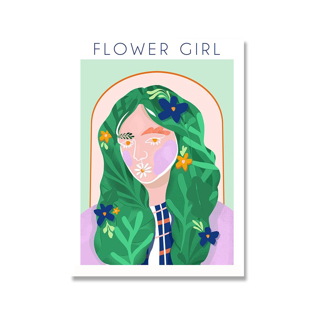 Flower Power Art Prints Matisse Picasso Abstract Floral Girl Canvas Poster Retro Wall Pictures Bedroom Unique Home Decoration