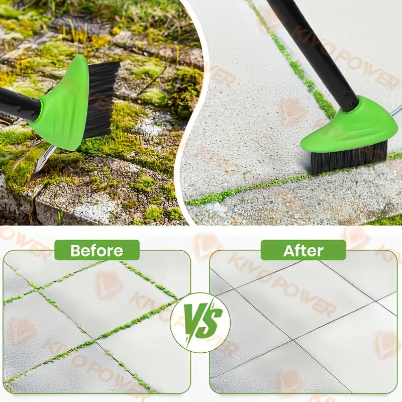 3 In 1 Steel Wire Garden Weed Brush Long Handle Moss Remover Set For Garden Patio Cleaning Supplies