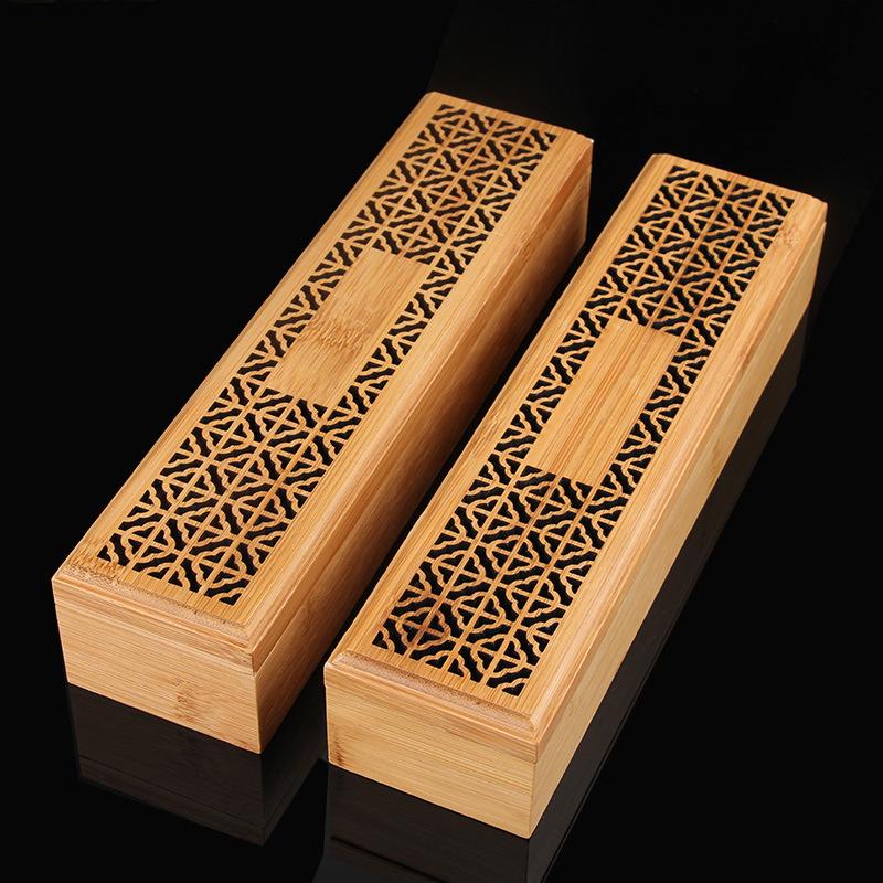 Bamboo Incense Burner Box Two Layers Household Classical Elegant Desktop Bamboo Incense Box