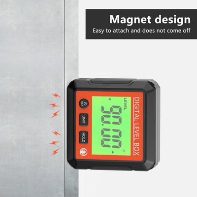 Digitaler Winkelmesser mit Magnetfuß und LCD-Display mit Hintergrundbeleuchtung, Winkellineal, 4 von 90 Grad