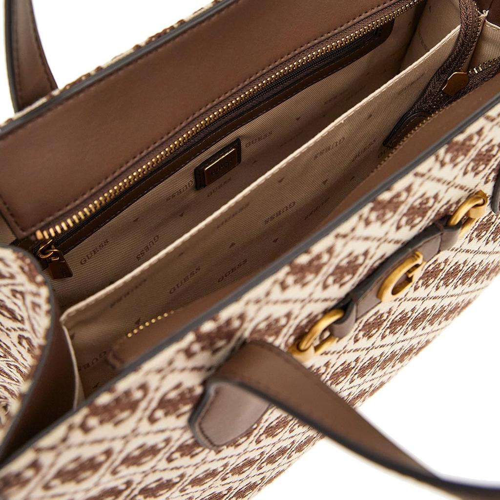 Ladies Bag IZZY 2 COMPARTMENT TOTE for Brown [GUESS] Women, Logo.