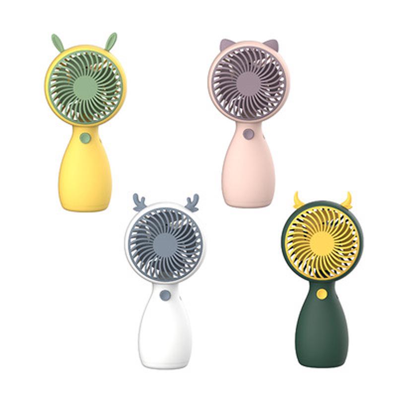 Cartoon Handheld High-Power Fan for Students – Personalized Logo Options