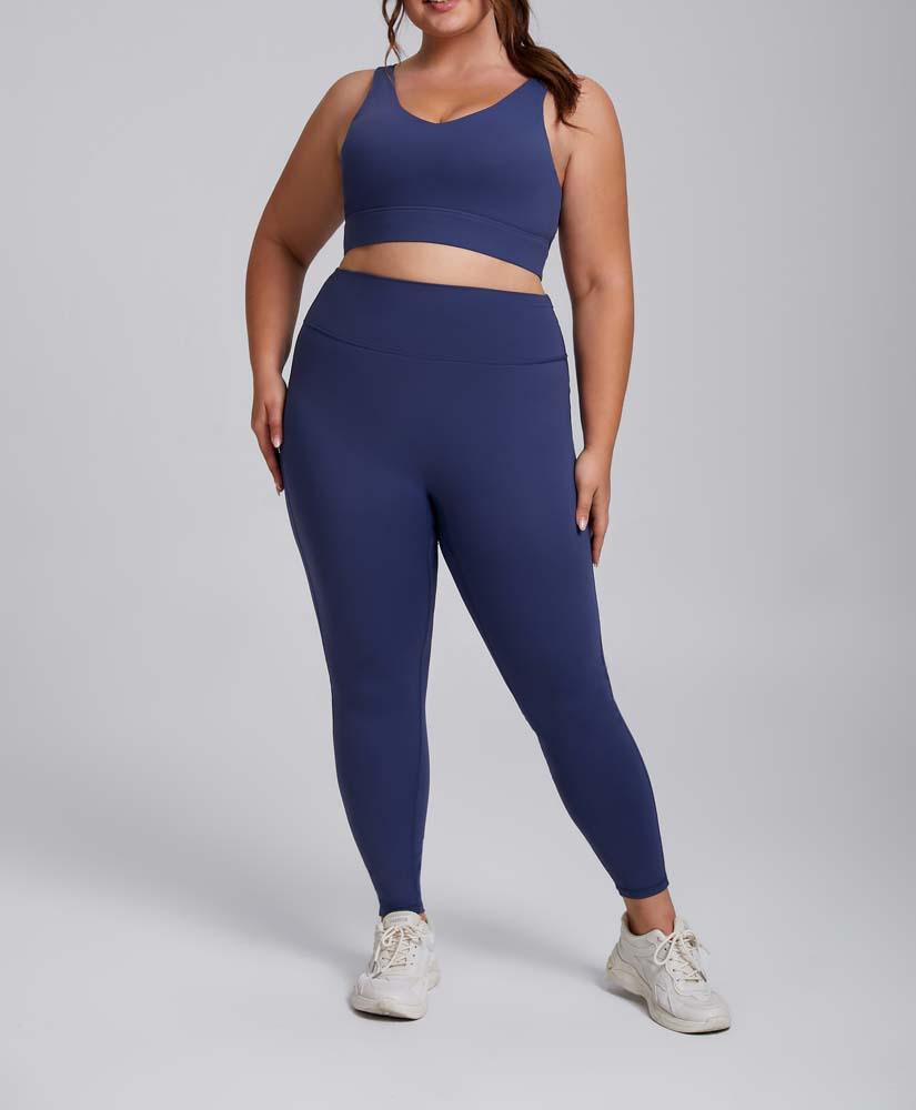 

Женские спортивные леггинсы больших размеров с эффектом «нюдовой кожи» - для йоги на открытом воздухе, бега, фитнеса 807 XXL темно-синий