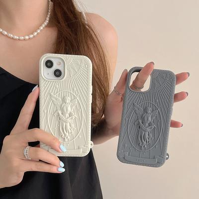 3D Classical Art Angel Statue Case For Samsung Galaxy A14 A24 A34 A15 A25 A35 A55 S21 S23 FE S24 S25 Ultra Retro Girl Cover