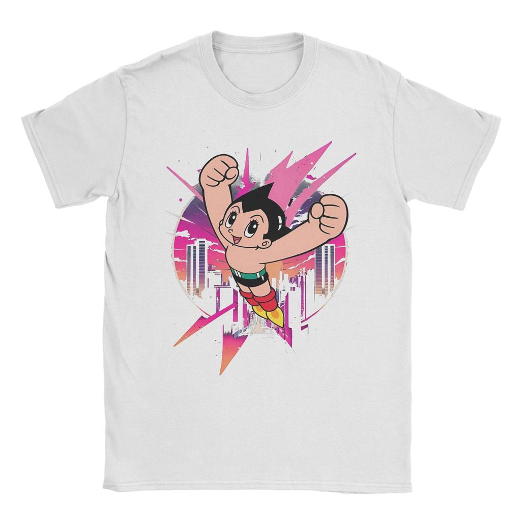 Miniso Men Women Astroboy Astro Boy Exploring T Shirts  Clothes Vintage Short Sleeve Crew Neck Tees Original T-Shirt