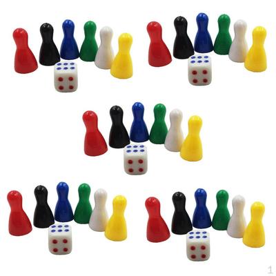 30 Colorful Pieces Pawn Chess Plastic Set For