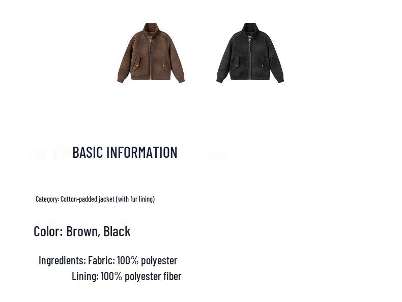 Mu Yuan Men's 2025 Winter Shearling Cotton Stand Collar Vintage Streetwear Jacket