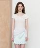 Tudment Satin Frilled Mini Skirt_Mint