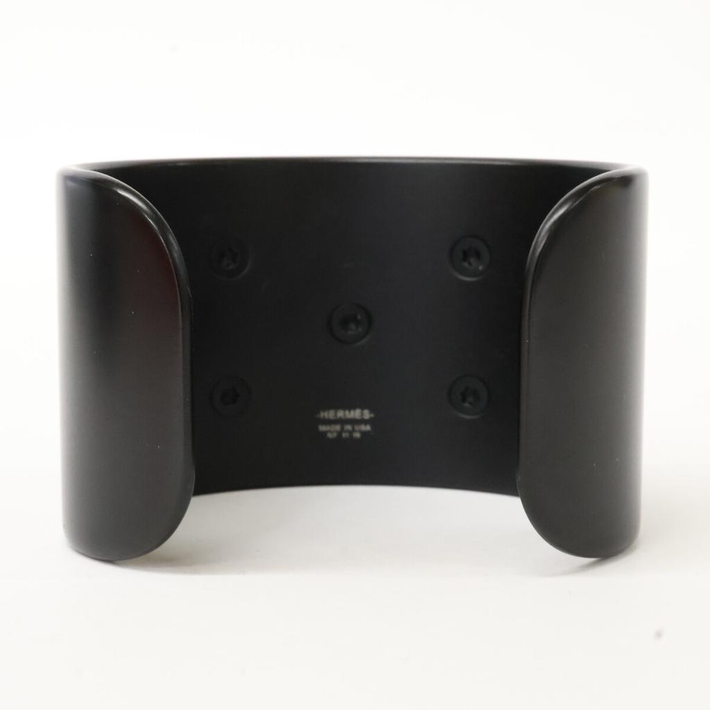 HERMES Excellent condition aluminum Collier de Sian Medor bracelet Bangle blackUsed